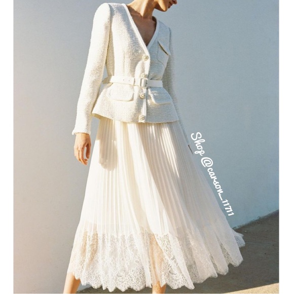 NEW Self Portrait Tweed Boucle Belted Dress US4 - Picture 3 of 16